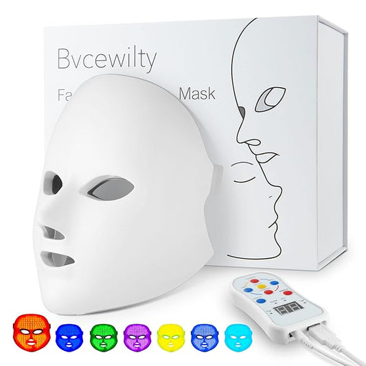 Red Light Therapy for Face, 7 Colors Light Therapy Facial Mask for Skin Care at Home
