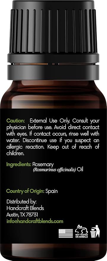Handcraft Blends Rosemary Essential Oil - 0.33 Fl Oz - 100% Pure and Natural - Premium Grade Essential Oil for Diffuser and Aromatherapy