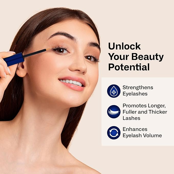 Eyelash Growth Serum: Eyelash Serum to Grow Lashes in 4 Weeks, for Longer & Fuller Eyelashes, 3ML