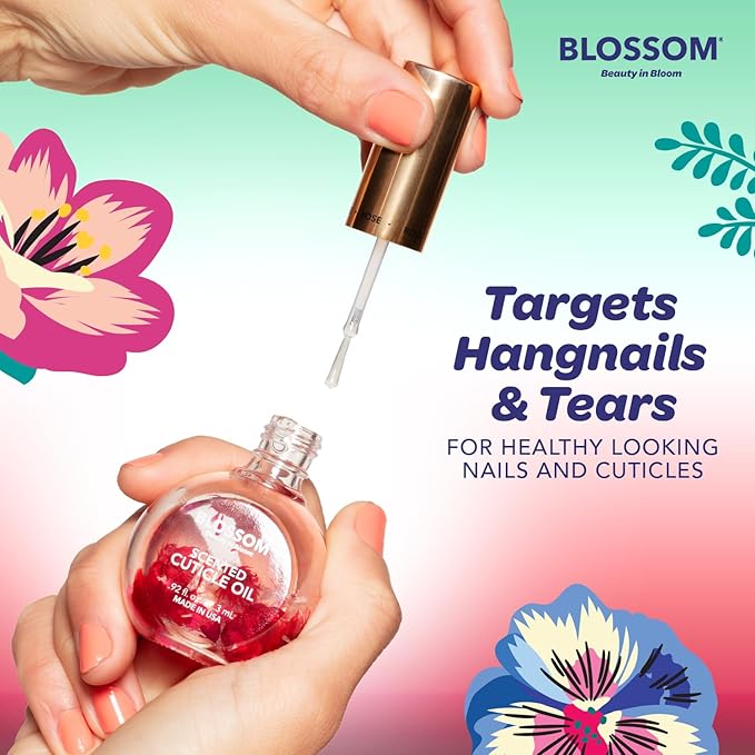 Blossom Cuticle Oil for Nails, Hydrating, Moisturizing, Scented Nail Oil Cuticle Care, Infused with Real Flowers, Made in USA, 0.5 fl. oz, Amazon Exclusive, Watermelon