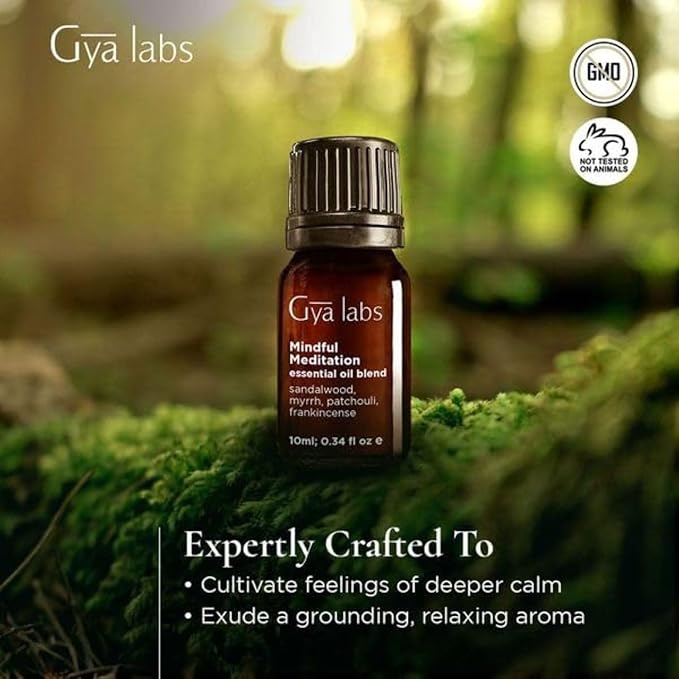 Gya Labs Mindful Meditation Essential Oil Blend - 100% Pure Natural Undiluted Meditation Essential Oil - Grounding & Relaxing (0.34 Fl Oz)
