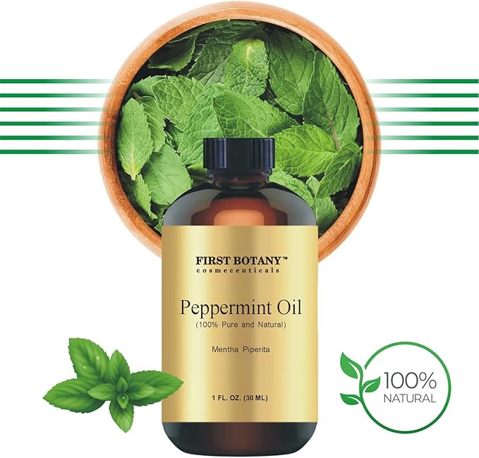 First Botany, 100% Pure Peppermint Oil - Premium Peppermint Essential Oil for Aromatherapy, Massage & Household Uses - 1 fl oz