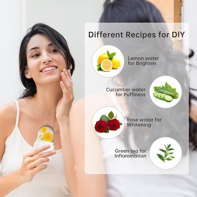 Upgraded Ice Facial Roller for Face and Eye Beauty, Gua Sha Massage, Silicone Ice Mold