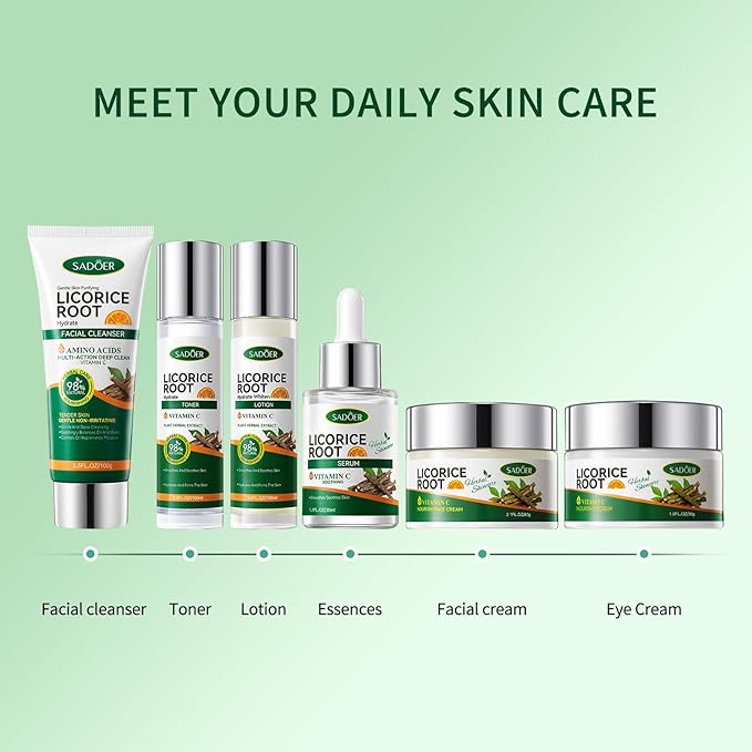 Licorice Skincare Set with Licorice Root Extract Locks in Moisture and Nourishes Skin, Valentine's Day & Holiday Set