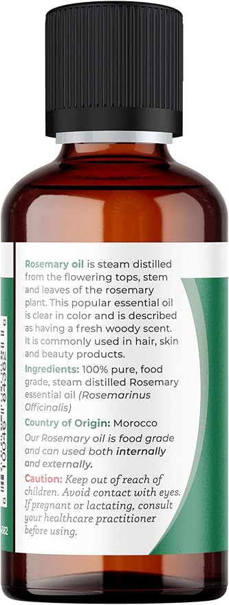Viva Doria Rosemary Essential Oil, 100% Pure, Natural Essential Oil, Undiluted, for Aromatherapy | Food Grade, 30 mL (1 Fluid Ounce)