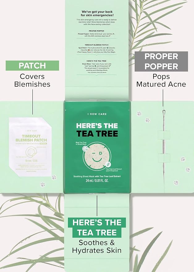 I DEW CARE Emergency Skin Care Kit - Ready Aim Clear + Skin Care Set - Kitten My Balance On | Travel Size Trio Bundle