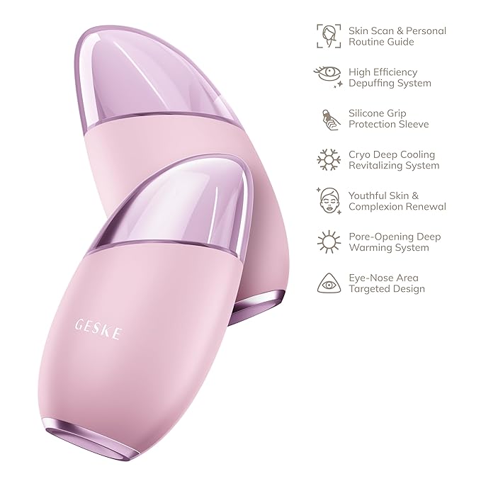 SmartAppGuided™ Cool & Warm Eye & Face Massager | 7 in 1 | Multi Massager | Face & Neck | Battery-free Cooling & Warming | Firms, Relaxes & De-Puffs Skin | Eye-Nose Area Targeted Design