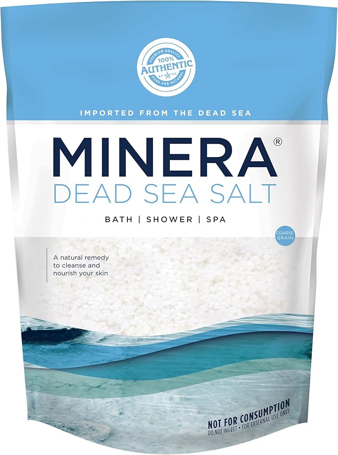 Minera Dead Sea Salt, 100% Pure & Natural, 19 lbs Coarse Grain (0-1.7 -4mm) Bulk Bag, Easily Dissolving Dead Sea Salts for Soaking & Bathing, Skin Nourishing Coarse Sea Salt, Unscented