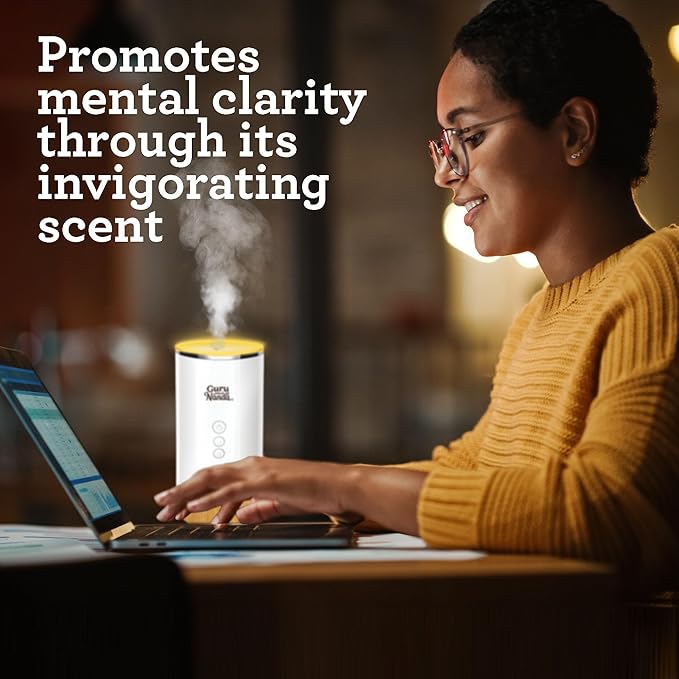 GuruNanda Peppermint Essential Oil, 100% Pure, Natural & Undiluted Aromatherapy Oil for Diffusers & DIY Recipes, Promotes Mental Clarity (0.5 Fl Oz)