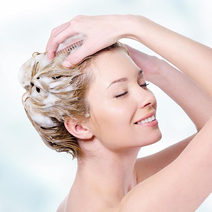 Scalp Massager Shampoo Brush, Scalp Scrubber & Exfoliator for Dandruff Removal, Wet & Dry and Detangler for Men and Women, Suitable for Short Medium Hair (Pink)