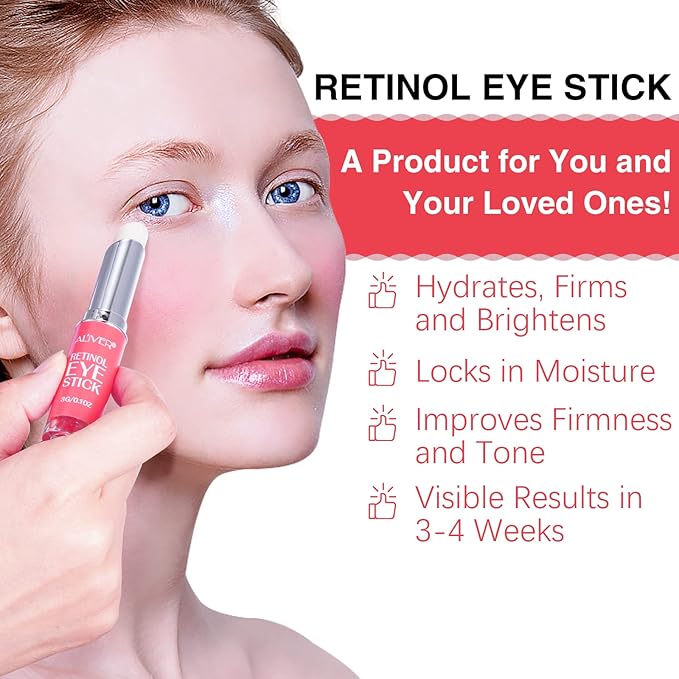 Eye Brightener Stick, Eye Cream for Wrinkles, Vitamin A, C, E and Peptides Minimizes Smoothens Wrinkles in 3-4 weeks (Retinol Eye Stick)
