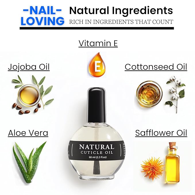 Moisturizing Cuticle & Nail Care Oil 2.3 Fl Oz Unscented - Infused with Jojoba Oil, Aloe, Vitamin E – Nail & Cuticle Hydration, Repair, Moisturizer, Strengthener, Growth