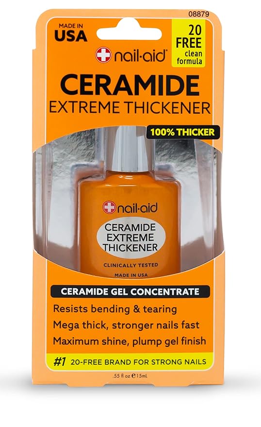 Nail-Aid Ceramide Extreme Thickener + Gel Top Coat, Clear, 2 Count (Pack of 2)