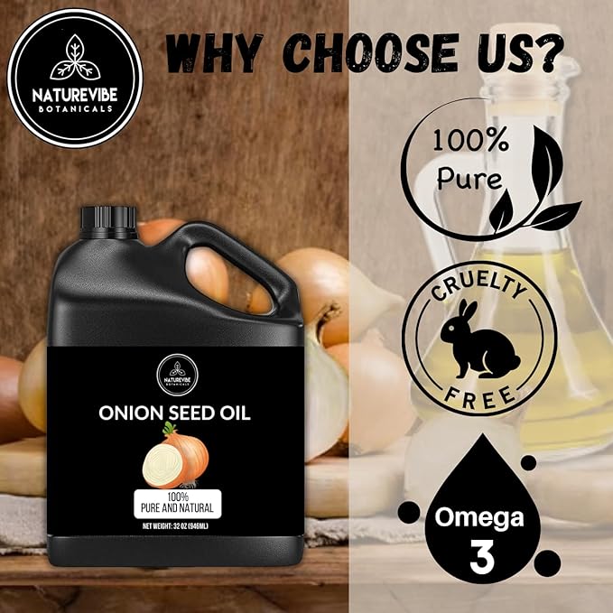 Naturevibe Botanicals Onion Oil 32 Ounces | 100% Pure and Natural | Great for Skin Care and Hair Care
