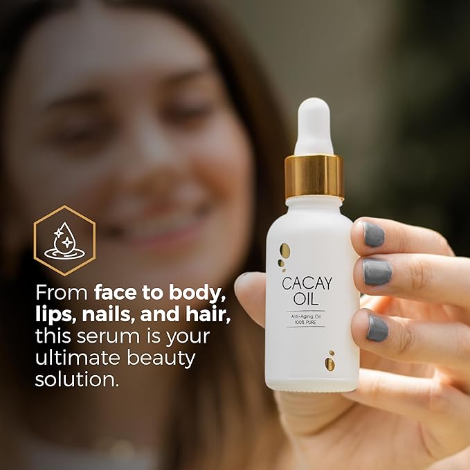 Cacay Pure Anti-Aging Oil – Natural Retinol Cacay Oil for Face, Hair, and Body | Organic Vitamin E Oil for Lip & Cuticle Care | Organic Face & Skin Oil Therapy (Cacay Oil + Spa Headband)