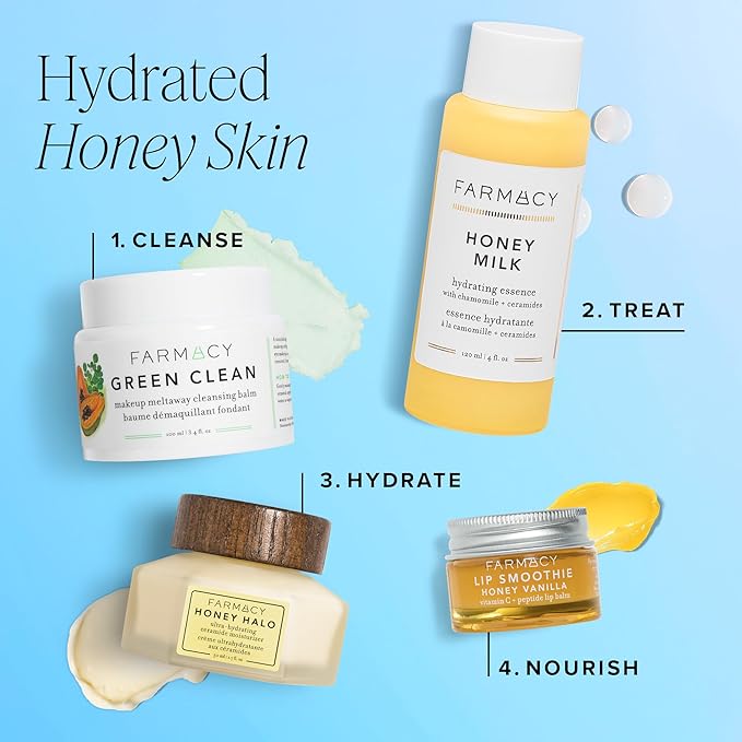 Farmacy Ceramide Face Moisturizer - Honey Halo Hydrating Facial Moisturizer for Dry Skin - Plumps, Soothes + Restores Skin with Potent Ceramides + Buckwheat Honey for a Dewy, Healthy Glow (25ml)