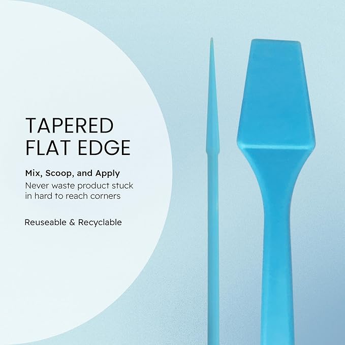 200pcs PANA Cosmetic Make Up Disposable Plastic 2.5" Spatulas Skin Care Facial Cream Mask Spatula (BLUE-200 Pieces in a Box)