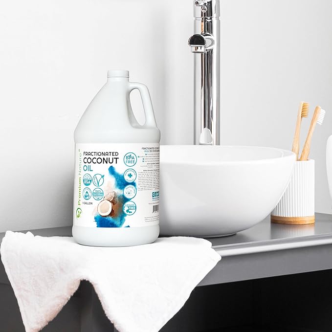 Fractionated Coconut Oil Massage Oil - Cold Pressed Oil Best Carrier Oil for Essential Oils Mixing Body Oils for Women Dry Skin Moisturizer Coconut Oil for Skin, Coconut Oil Hair Oil Body Oil 1 Gallon