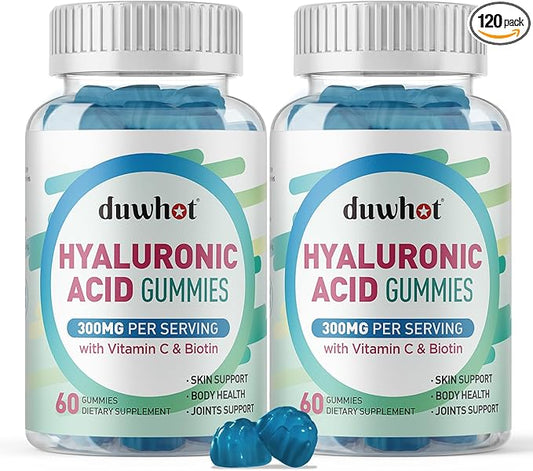 Hyaluronic Acid Gummies, Hyaluronic Acid Supplements Gummies, Hyaluronic Acid with Vitamin C & Biotin 5000mcg for Hair Skin Nails Gummies, 120 Chews