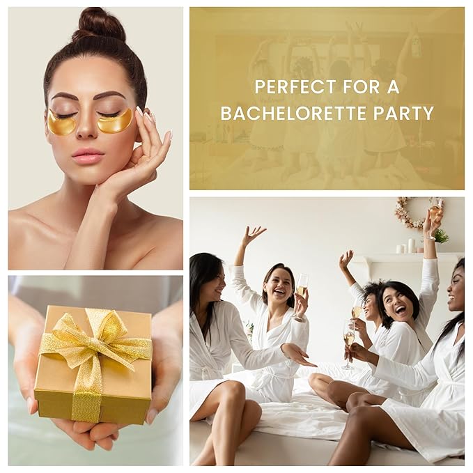 24K Gold Under Eye Patches (44 Pairs) – Collagen Masks for Dark Circles, Puffiness & Wrinkles – Skincare Treatment for Women