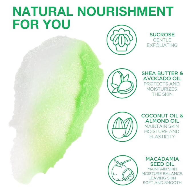 Coconut Sugar Scrub, Coconut Body Scrub, Exfoliating Body Scrub for Smooth and Moisturized Skin, Natural Gifts for Women, 9.52oz