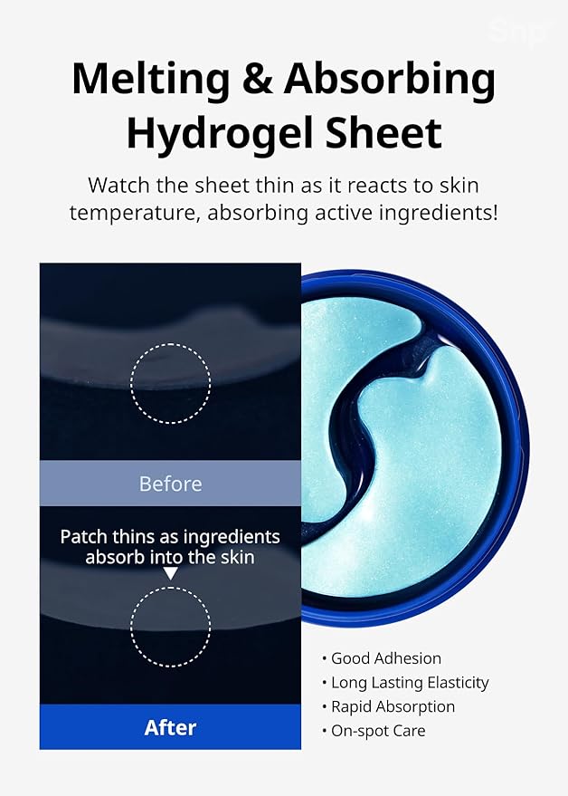 SNP [K Beauty Bird's Nest Aqua Moisturizing Eye Patch | Hydrating and Cooling for All Skin Types | Maximum Hydration Eye Patches | Korean Skincare Eye Mask | 60 Patches