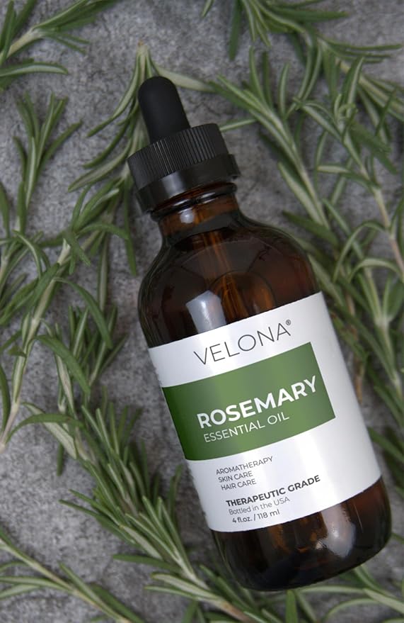 velona Rosemary Essential Oil - 4 Fl Oz | Hair growth | Therapeutic Grade 100% Pure and Natural | for Aromatherapy Diffuser, Massage, Skincare, Haircare, Soapmaking