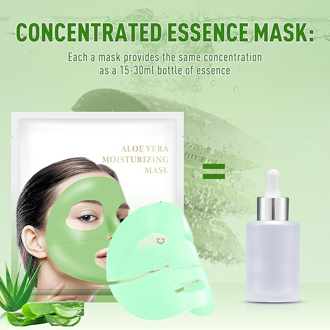 Aloe Vera Hydrogel Face Masks Skin Care 4 Pack, Deep Hydrating Overnight Facial Mask,Hydro Jelly masks for Facials Professional,Moisturizing Night Wrapping Gel Mask Sheet for Women Skin Care