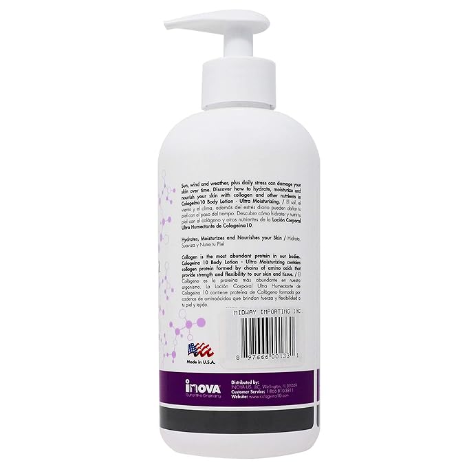 Colageina 10 Daily Ultra Moisturizing Body Lotion With Hydrolyzed Collagen, 12 FL Oz, Bottle
