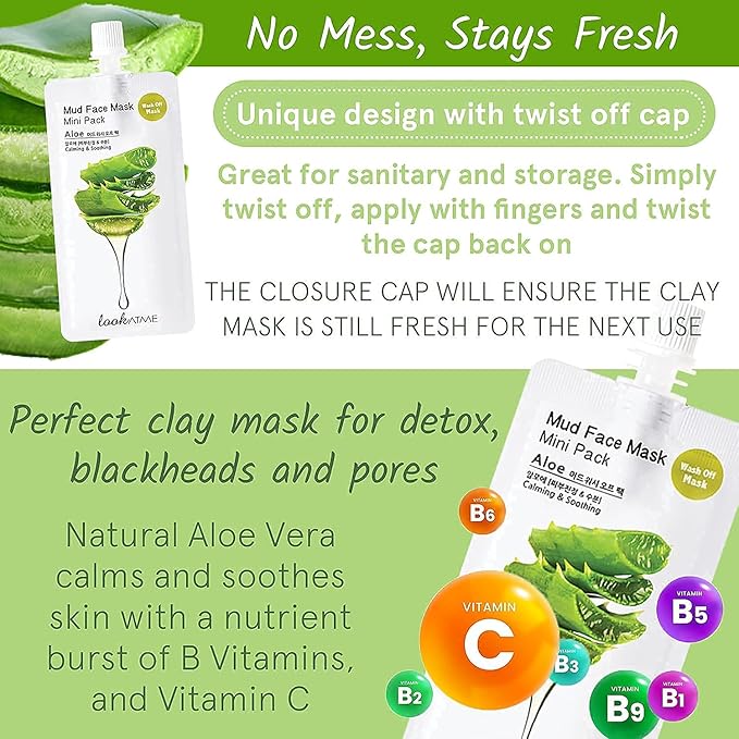 Skincare Face Masks (Random 6pks), Clay Face Masks Skincare for Women, Korean Skin Care with Kaolin and Bentonite Clay, Natural Brightening Hydrating Facial Mask, Pore Minimizer Set For Teens, Kids