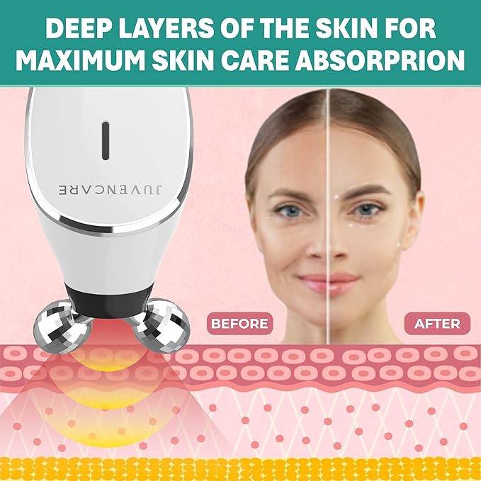 Microcurrent Facial Device - 6 in 1 Advanced Face Microcurrent Device - Rejuvenating Facial Microcurrent Device Anti-Aging Microcurrent Facial Devices Boost Skin Care Products Absorption (White Cream)