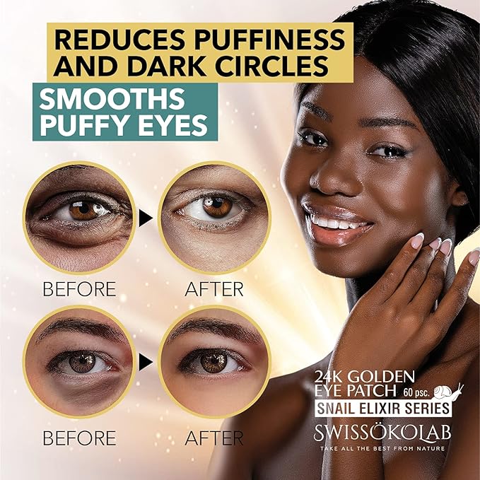 SWISSÖKOLAB Double Chin Reducer V Line Lifting Mask + Under Eye Patches For Puffy Eyes 24k Gold Eye Mask For Dark Circles