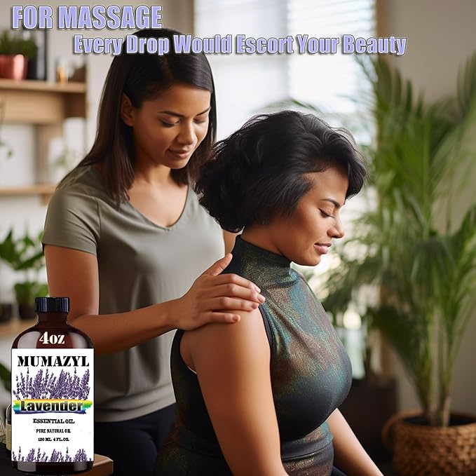 Lavender Essential Oil, Lavender Fragrance Oil 4 Fl Oz 120ML for Diffuser Humidifier Yoga Cleaning DIY Candle Soap Making Essential Oils