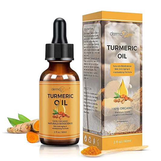 Turmeric Oil + Organic Moisturizer & Reduce Acne, Dark Spot Remover, Clear skin Tone, Hydrate Dull & Dry Skin, Anti Aging Skin Care Glow Oil for Face, Neck & Eye (2 FL OZ/60 ML)