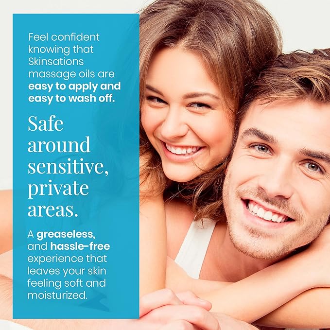 Skinsations - Unscented Massage Oil for Massage Therapy - 16oz | Silky-Soft Blend of Sweet Almond, Fractionated Coconut, Grapeseed and Jojoba Oil | Scented Body Oil, Sore Muscles, Aromatherapy