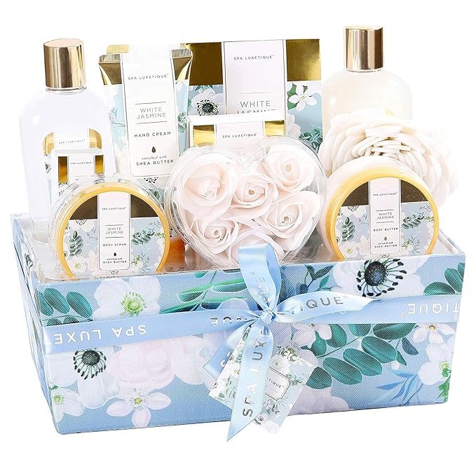 Gift Basket for Women, Spa Luxetique Spa Bath Kit, 12pcs Relaxing Spa Gift Basket with Shower Gel, Bath Salt, Essential Oil, Body Lotion,Mothers Gifts for Mom
