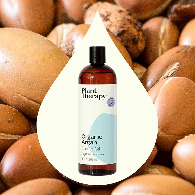 Plant Therapy Organic Argan Oil, USDA Certified, First-Press, Virgin, for Face, Hair, Skin, Nails and Cuticles 16 oz