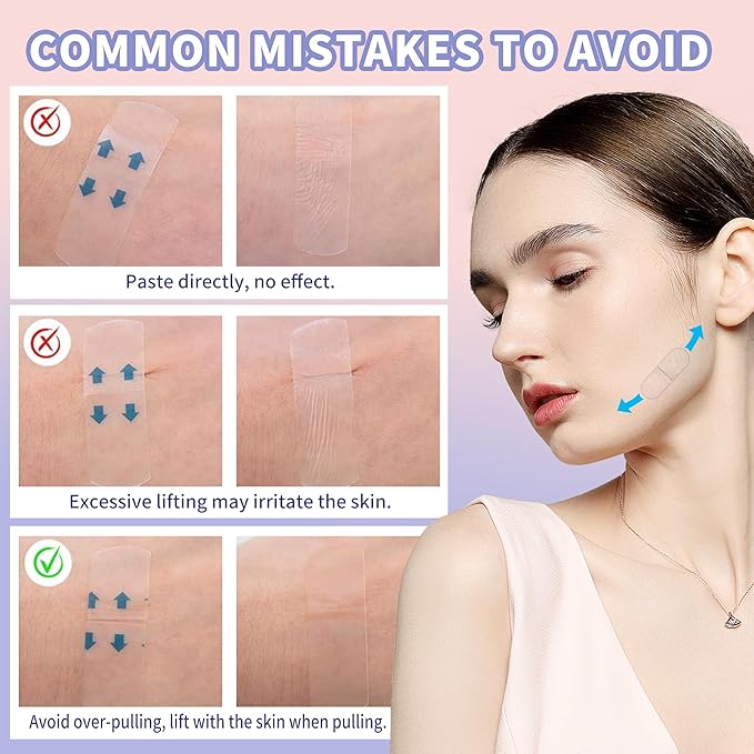 120Pcs Face Tape, Face Lifting Tape Invisible, V-face Lifting Invisible Adhesive Tape, Face Neck Lifting Tape for Face, Neck, Jowls, Eyes Sagging Skin, Wrinkles & Double Chin