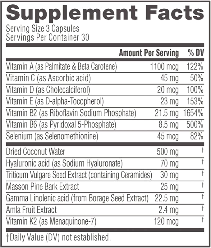 NeoCell Glow Matrix With Hyaluronic Acid Capsules, Essential Lubricant, Supports Tissue Hydration, Gluten Free, Unflavored, 90 Count, 1 Bottle