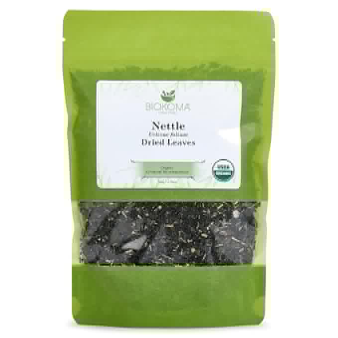 Biokoma Pure and Organic Nettle Dried Leaves 50g (1.76oz) in Resealable Moisture Proof Pouch, USDA Certified Organic - Herbal Tea, No Additives, No Preservatives, No GMO, Kosher