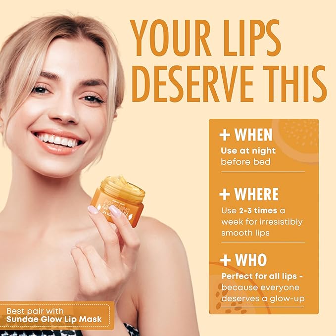 Mango Vanilla Lip Scrub - Dermatologist Tested, Anti-Aging, Korean Skin Care, Deep Exfoliation & Hydration - Smooth, Soft, Plump Lips - Clean Beauty, Vegan, Non-GMO - 1 Pack