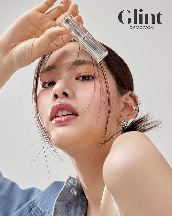 Glint Glow Lip Balm (Burnt Rose, 0.1oz) - Moisturizing Stain Lipstick with Shine for Natural Lips, Tinted Treatment. Luxurious Korean Skin Care Makeup. Chapped, Dry, Cracked Lips.