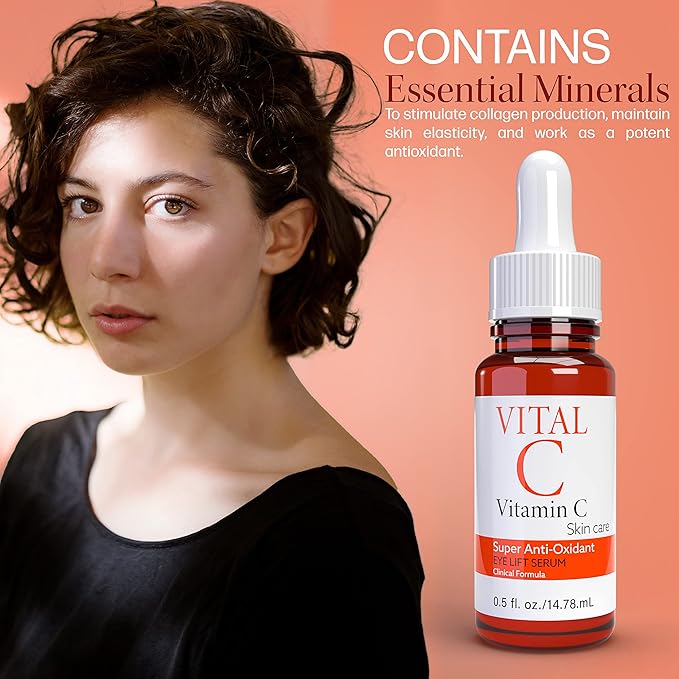 Vital C Vitamin C Serum for Eyes | Light Moisturizer | Skin Firming | Boosts Collagen | Vitamin C Skin Care Super Anti Oxidant Eye Lift Serum, 0.5 Fl Oz (2 Pack)