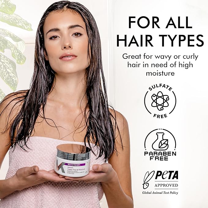 Keratin Keraxir Bonding Repair Hair Treatment - Deep Conditioner, Hair Mask for Damaged Hair, 8.45 Fl Oz