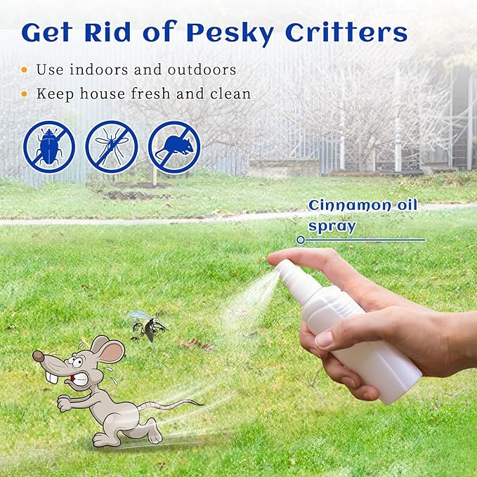 HIQILI Cinnamon Essential Oil for Spary, Diffuser, Garden and Kitchen - 100% Pure Natural - Indoor and Outdoor, 1.01 Fl Oz