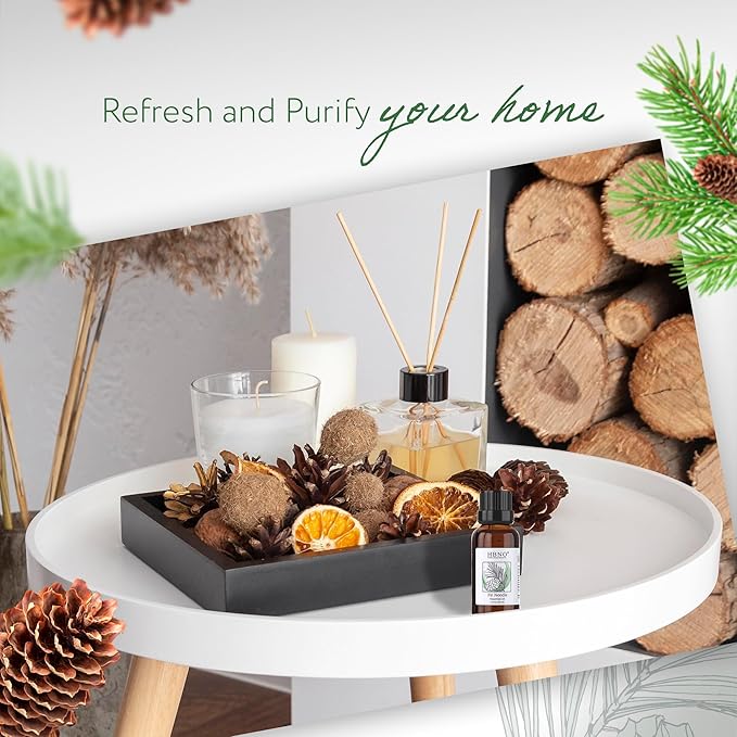 HBNO Fir Needle Essential Oil - 1 oz (30ml) Travel Size - Natural Fir Needle Oil - Perfect for Cleaning, Aromatherapy, DIY, Soap & Diffuser - Pine Needle Essential Oils