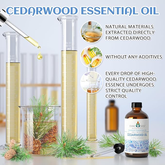 EVOKE OCCU Cedarwood Essential Oil for Air Freshening, Hair Care, Add to Spray Diffuser Conditioner - 4 Fl Oz