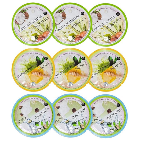 SpaLife Assorted All Natural Hair Mask 9 pack