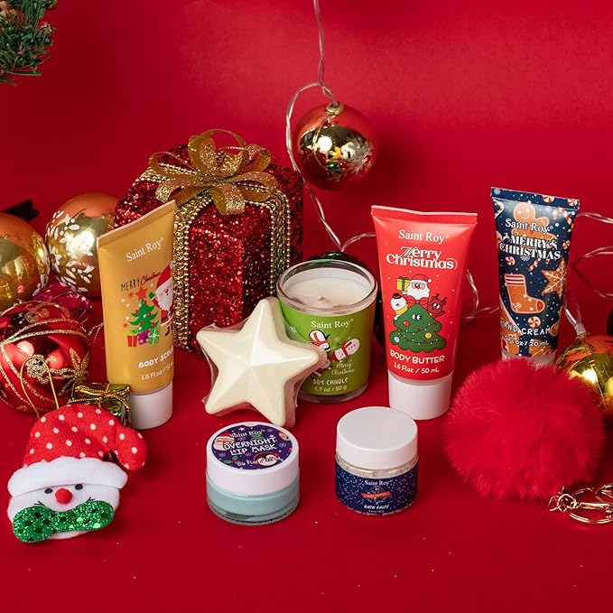 Christmas Gift Set, Bath and Body Gifts Sets for Women, Christmas Spa Gift Baskets for Women, Skincare Beauty Advent Calendar