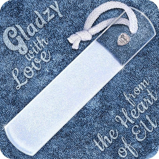 Genuine Czech Glass Foot File by GLADZY - Gentle Callus Remover Foot Rasp, Pedicure & Spa Rough Skin Scrubber, Two-Sided Etched Different Grit Surface, Professional Toenail & Heels Care, Made in EU